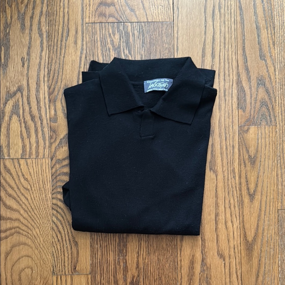 Lord & Taylor Black Merino Wool Sweater  Shirt